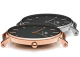 Daniel Wellington Classic Melrose Black Dial Rose Gold Mesh Bracelet Watch For Women - DW00100161
