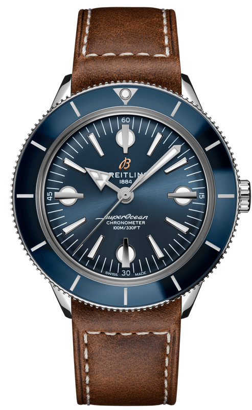 Breitling Superocean Heritage '57 Blue Dial Brown Leather Strap Watch for Men - A10370161C1X1