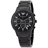 Emporio Armani Classic Chronograph Black Dial Black Steel Strap Watch For Men - AR2453