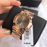 Marc Jacobs Amy Mother of Pearl Black Dial Rose Gold Steel Strap Watch for Women - MBM8610