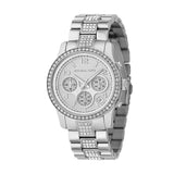Michael Kors Brinkley Silver Dial with Diamonds Silver Steel Strap Watch for Women - MK5083