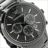 Emporio Armani Classic Chronograph Black Dial Black Steel Strap Watch For Men - AR2453