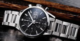 Tag Heuer Carrera Automatic Chronograph Black Dial Silver Steel Strap Watch for Men - CBK2110.BA0715