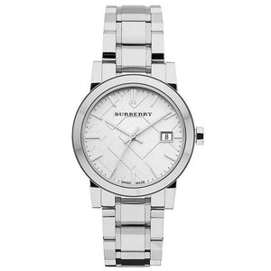 Burberry The City White Dial Silver Steel Strap Watch for Women - BU9100