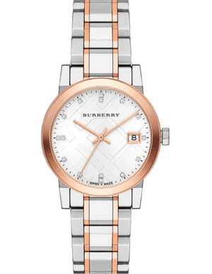 Burberry The City Silver Dial Two Tone Steel Strap Watch for Women - BU9214