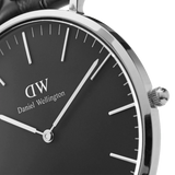 Daniel Wellington Classic Sheffield Black Dial Black Leather Strap Watch For Men - DW00100133