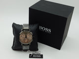 Hugo Boss Spirit Chronograph Grey Dial Grey Steel Strap Watch for Men - 1513695