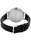 Calvin Klein Even Silver Black Leather Strap Watch for Women - K7B231C6