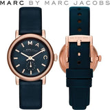 Marc Jacobs Baker Navy Blue Dial Blue Leather Strap Watch for Women - MBM1331