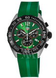 Tag Heuer Formula 1 Chronograph Green Dial Green Rubber Strap Watch for Men - CAZ101AP.FT8056