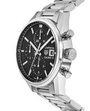 Tag Heuer Carrera Automatic Chronograph Black Dial Silver Steel Strap Watch for Men - CBK2110.BA0715