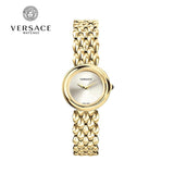 Versace V Flare Diamonds Silver Dial Gold Steel Strap Watch for Women - VEBN00918