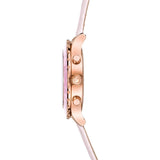 Swarovski Octea Lux Chrono Pink Dial Pink Leather Strap Watch for Women - 5452501