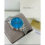 Michael Kors Runway Blue Dial Silver Steel Strap Watch for Women - MK3292