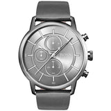 Hugo Boss Architectural Grey Dial Grey Leather Strap Watch for Men - 1513570