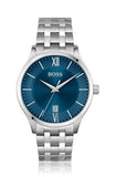 Hugo Boss Officer Chronograph Blue Dial Silver Steel Strap Watch for Men - 1513615