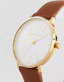 Michael Kors Pyper Quartz Silver Dial Brown Leather Watch For Women - MK2740