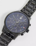 Tommy Hilfiger Kyle Quartz Blue Dial Black Steel Strap Watch for Men - 1791633