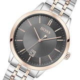 Hugo Boss Classic Grey Dial Two Tone Steel Strap Watch for Men - 1513688