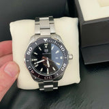 Tag Heuer Aquaracer Quartz Black Dial Silver Steel Strap Watch for Men - WAY101A.BA0746