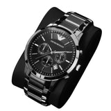 Emporio Armani Classic Chronograph Black Dial Black Steel Strap Watch For Men - AR2453