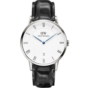 Daniel Wellington Dapper Reading White Dial Black Leather Strap Watch For Men - DW00100108