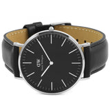 Daniel Wellington Classic Sheffield Black Dial Black Leather Strap Watch For Men - DW00100133