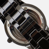 Daniel Wellington Iconic Link Ceramic Black Dial Black Steel Strap Watch For Women - DW00100414