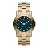 Marc Jacobs Amy Green Dial Gold Steel Strap Watch for Women - MBM8619