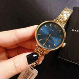 Marc Jacobs Sally Blue Dial Gold Steel Strap Watch for Women - MBM3366