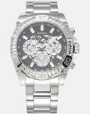 Guess Trophy Chronograph Diamonds Black Dial Silver Steel Strap Watch for Men - GW0390G1
