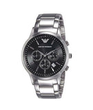 Emporio Armani Classic Chronograph Black Dial Silver Steel Strap Watch For Men - AR2434