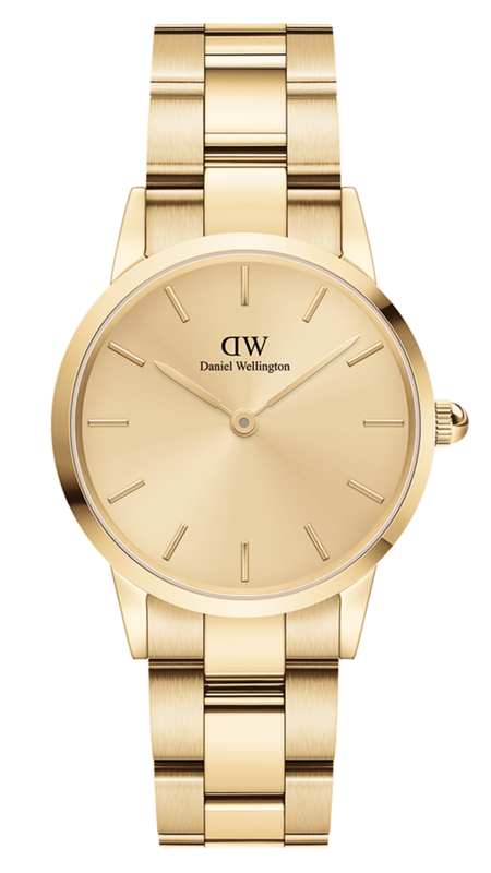 Daniel Wellington Iconic Link Unitone Gold Dial Gold Steel Strap Watch For Women - DW00100403