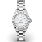 Tag Heuer Aquaracer Diamonds Mother of Pearl Dial Silver Steel Strap Watch for Women - WBD1313.BA0740