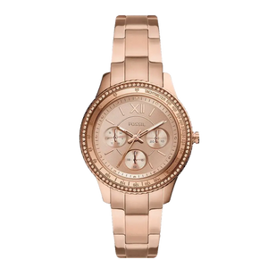 Fossil Stella Sport Multifunction Rose Gold Dial Rose Gold Steel Strap Watch for Women - ES5106