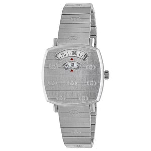 Gucci Grip Quartz Silver Dial Silver Steel Strap Watch For Men - YA157501