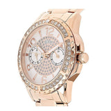 Guess Sassy Quartz White Dial Rose Gold Steel Strap Watch For Women - W0705L3