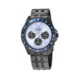 Guess Odyssey Quartz Blue Dial Gunmetal Steel Strap Watch For Men - W1107G5