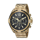 Guess Surge Chronograph Black Dial Gold Steel Strap Watch for Men - W1258G2