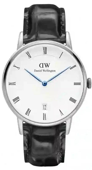 Daniel Wellington Dapper Reading Quartz White Dial Black Leather Strap Watch For Women - DW00100117