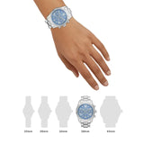 Michael Kors Lexington Chronograph Blue Dial Silver Steel Strap Watch For Women - MK7215