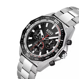 Hugo Boss Intensity Chronograph Black Dial Silver Steel Strap Watch For Men - 1513680