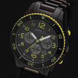 Marc Jacobs Rock Chronograph Black Dial Black Steel Strap Watch for Men - MBM5026