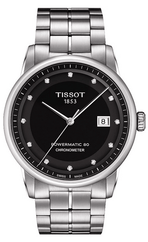 Tissot T Classic Luxury Powermatic 80 Black Dial Silver Steel Strap Watch For Men - T086.408.11.056.00