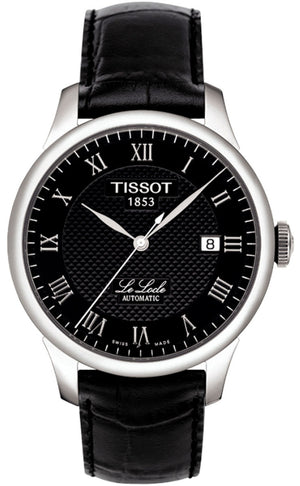 Tissot T Classic Le Locle Automatic Black Dial Black Leather Strap Watch For Men - T41.1.423.53