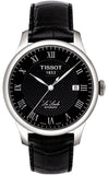 Tissot T Classic Le Locle Automatic Black Dial Black Leather Strap Watch For Men - T41.1.423.53