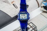 Guess Stealth Blue Dial Blue Rubber Strap Watch for Men - GW0270G3