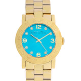 Marc Jacobs Amy Blue Dial Gold Steel Strap Watch for Women - MBM3220