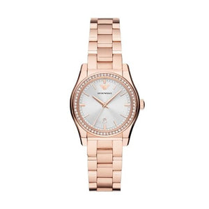 Emporio Armani Federica Analog Mother of Pearl Dial Rose Gold Steel Strap Watch for Women - AR11558