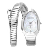 Just Cavalli Glam Evo 4 Mother of Pearl Dial Silver Steel Strap Watch for Women - JC1L229M0015